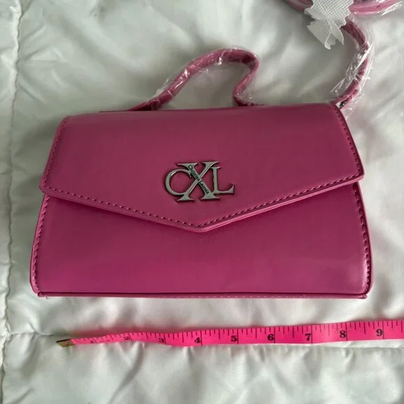 CXL Christian Lacroix Laine Matte Patent Crossbody Bag Pink Rose New - Picture 4 of 8